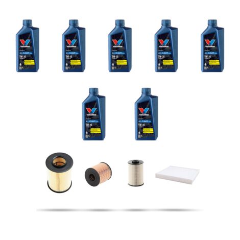 Kit tagliando 4 FILTRI e 7L OLIO compatibile con Ford Focus III 2.0 Tdci 120kw dal 2011