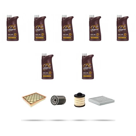 Kit tagliando 4 FILTRI e 7L OLIO compatibile con Ford Galaxy III 2.0 Tdci 110kw dal 2015