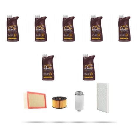 Kit tagliando 4 FILTRI e 7L OLIO compatibile con Ford Transit 2000 2.4 TDCi 101kw dal 2004