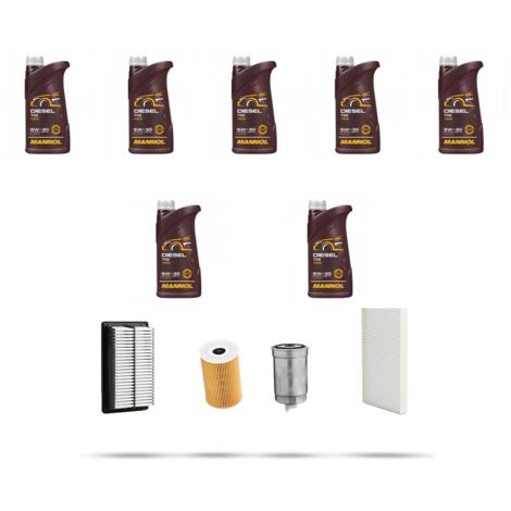Kit tagliando 4 FILTRI e 7L OLIO compatibile con Hyundai Santa FE II 2.0 CRDi 85kw dal 2006