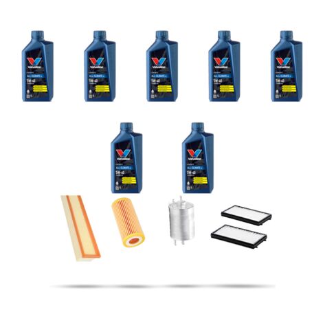 Kit tagliando 4 FILTRI e 7L OLIO compatibile con Mercedes Classe C (W203,C203,S203) C180 95kw Dal 2000 al 2002
