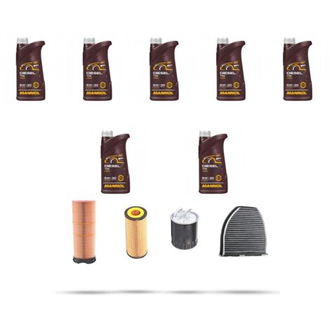 Kit tagliando 4 FILTRI e 7L OLIO compatibile con Mercedes Classe C (W204,C204,S204) C220 CDI 125kw Dal 2007 al 2008