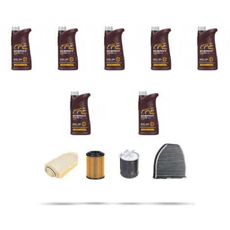 Kit tagliando 4 FILTRI e 7L OLIO compatibile con Mercedes Classe C (W204,C204,S204) C220 CDI BlueEfficency 125kw Dal 2008 al 2014