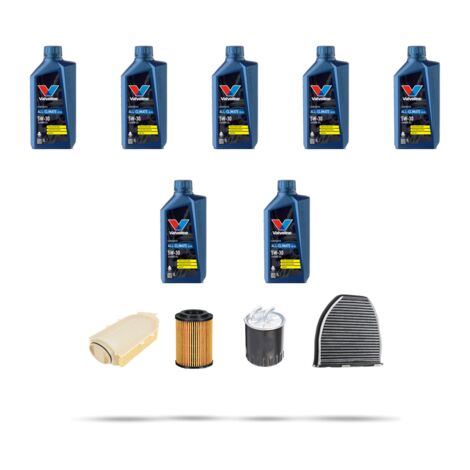Kit tagliando 4 FILTRI e 7L OLIO compatibile con Mercedes Classe C (W204,C204,S204) C220 CDI BlueEfficency 125kw Dal 2008 al 2014