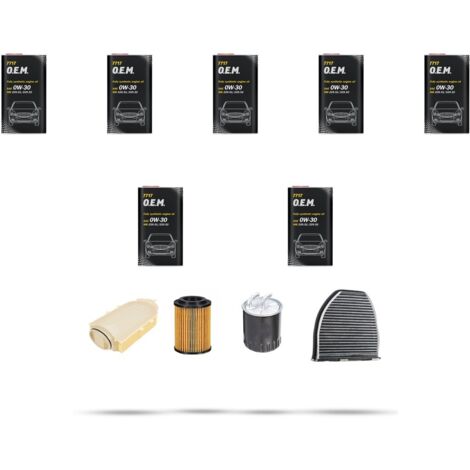 Kit tagliando 4 FILTRI e 7L OLIO compatibile con Mercedes Classe C (W204,C204,S204) C250 CDI 150kw Dal 2008 al 2014