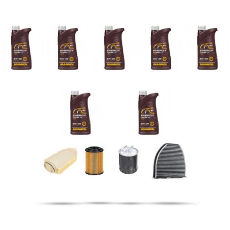 Kit tagliando 4 FILTRI e 7L OLIO compatibile con Mercedes Classe C (W204,C204,S204) C250 CDI 4matic 150kw Dal 2010 al 2014
