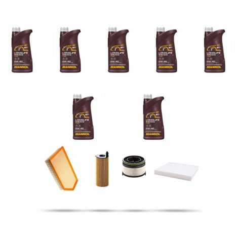 Kit tagliando 4 FILTRI e 7L OLIO compatibile con Mercedes Classe C (W205,S205,C205) 180 D 90kw Dal 2018