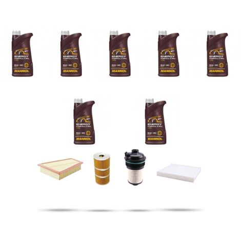 Kit tagliando 4 FILTRI e 7L OLIO compatibile con Renault Espace V (JFC) 1.6 DCI 118kw Dal 2015