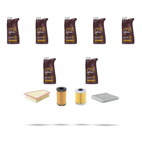 Kit tagliando 4 FILTRI e 7L OLIO compatibile con Renault Laguna II 2.0 dci 110kw dal 2005