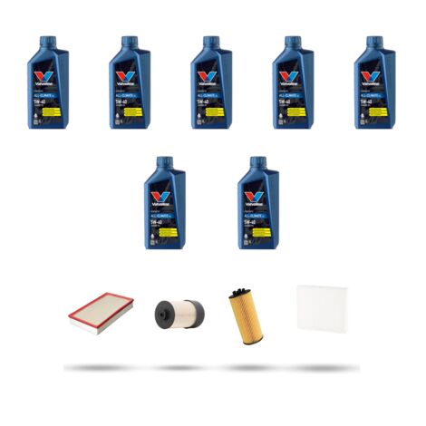 Kit tagliando 4 FILTRI e 7L OLIO compatibile con Renault Laguna III 2.0 dCI 96kw dal 2007