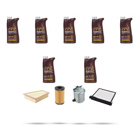 Kit tagliando 4 FILTRI e 7L OLIO compatibile con Renault Megane II 2.0 dci 16v 110kw Dal 2006