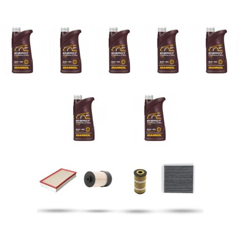 Kit tagliando 4 FILTRI e 7L OLIO compatibile con Renault Trafic III 1.6 Dci 88kw dal 2014