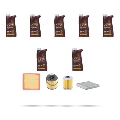 Kit tagliando 4 FILTRI e 7L OLIO compatibile con Renault Vel Satis 2.2 dci 102kw Dal 2004