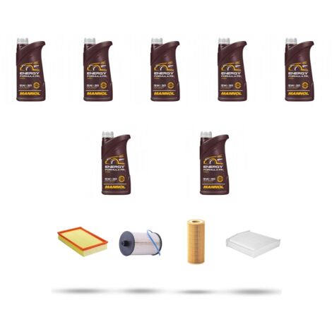 Kit tagliando 4 FILTRI e 7L OLIO compatibile con Volvo S60 2.4 D 96Kw dal 2001 al 2010