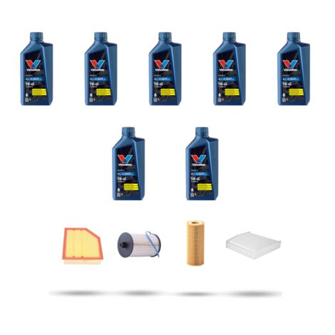Kit tagliando 4 FILTRI e 7L OLIO compatibile con Volvo S60 2.4 D5 120Kw dal 2001 al 2010