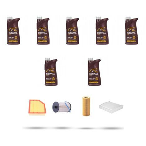 Kit tagliando 4 FILTRI e 7L OLIO compatibile con Volvo S60 2.4 D5 120Kw dal 2001 al 2010