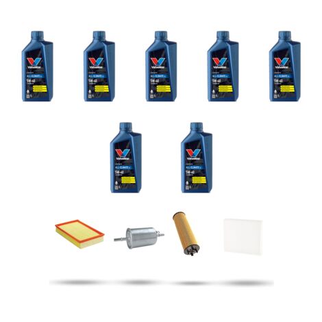 Kit tagliando 4 FILTRI e 7L OLIO compatibile con Volvo S80 2.0 20V Turbo 166Kw dal 1998 al 2006
