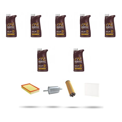 Kit tagliando 4 FILTRI e 7L OLIO compatibile con Volvo S80 2.0 20V Turbo 166Kw dal 1998 al 2006