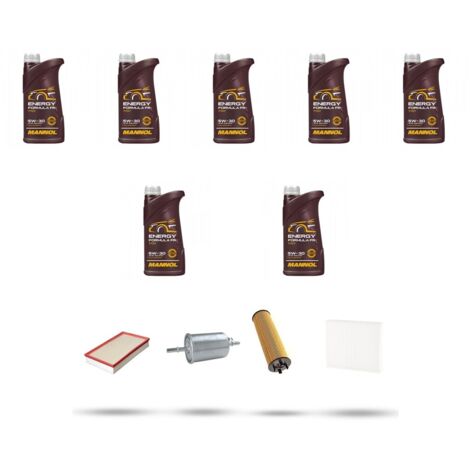 Kit tagliando 4 FILTRI e 7L OLIO compatibile con Volvo S80 2.5 T 154Kw dal 2003 al 2006