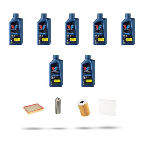 Kit tagliando 4 FILTRI e 7L OLIO compatibile con Vw Transporter 2.0 TDI (7E,7F) 132Kw dal 2009 al 2015