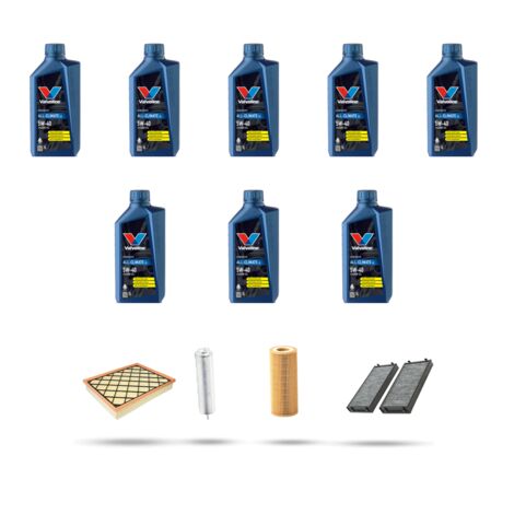 Kit tagliando 4 FILTRI e 8L OLIO compatibile con Bmw x5 (E70) 35dx 210kw dal 2010