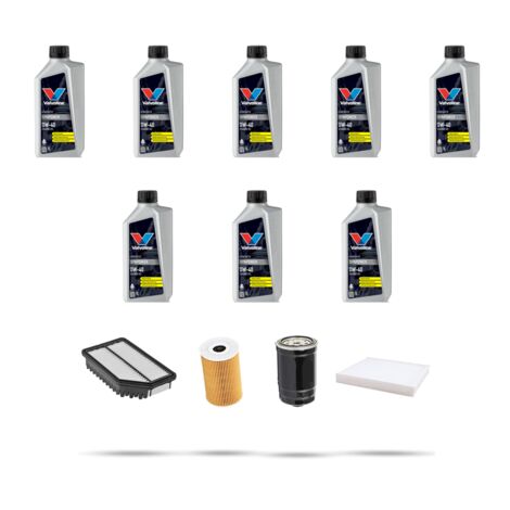 Kit tagliando 4 FILTRI e 8L OLIO compatibile con Hyundai ix35 2.0 crdi 130kw dal 2010