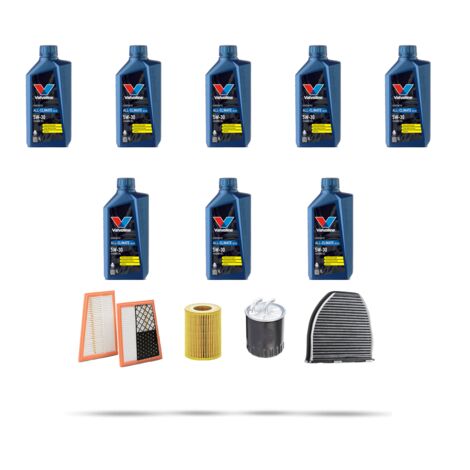 Kit tagliando 4 FILTRI e 8L OLIO compatibile con Mercedes Classe C (W204,C204,S204) C320 CDI 165kw Dal 2007 al 2014