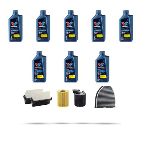 Kit tagliando 4 FILTRI e 8L OLIO compatibile con Mercedes Classe C (W204,C204,S204) C350 CDI 165kw Dal 2007 al 2014