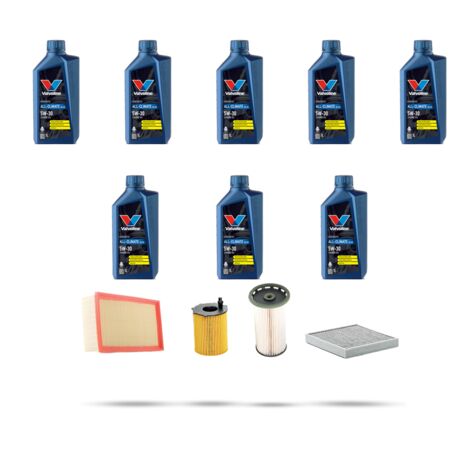 Kit tagliando 4 FILTRI e 8L OLIO compatibile con Porsche Cayenne II (958) 3.0 v6 Diesel 176Kw dal 2010
