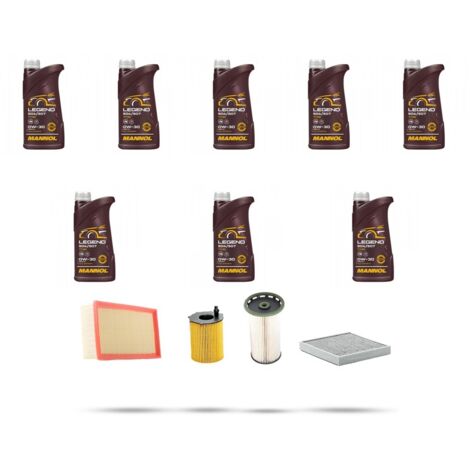 Kit tagliando 4 FILTRI e 8L OLIO compatibile con Porsche Cayenne II (958) 3.0 v6 Diesel 184Kw dal 2014
