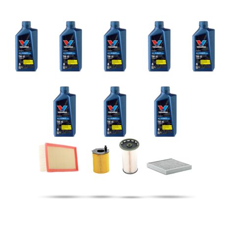 Kit tagliando 4 FILTRI e 8L OLIO compatibile con Porsche Cayenne II (958) 3.0 v6 Diesel 193Kw dal 2014
