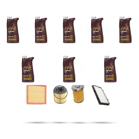 Kit tagliando 4 FILTRI e 8L OLIO compatibile con Renault Trafic II 2.5 dci 99kw dal 2002