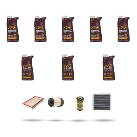 Kit tagliando 4 FILTRI e 8L OLIO compatibile con Renault Trafic III 1.6 Dci 107kw dal 2015