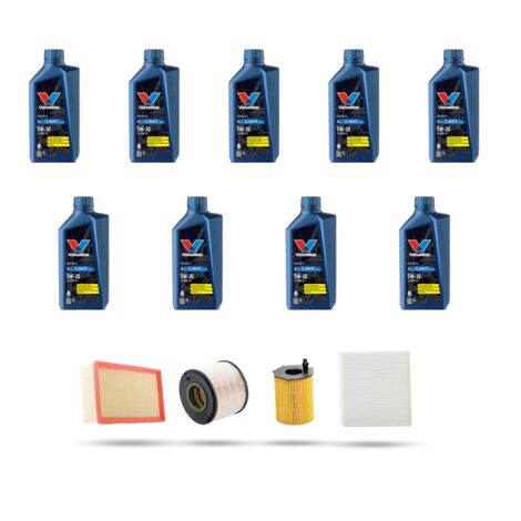 Kit tagliando 4 FILTRI e 9L OLIO compatibile con Audi Q7 (4L) 3.0 tdi 176kw dal 2007