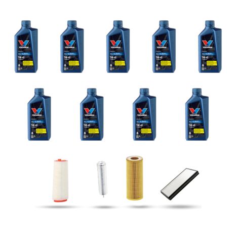 Kit tagliando 4 FILTRI e 9L OLIO compatibile con Bmw serie 5 (E60/E61) 525d 145kw dal 2007 al 2010