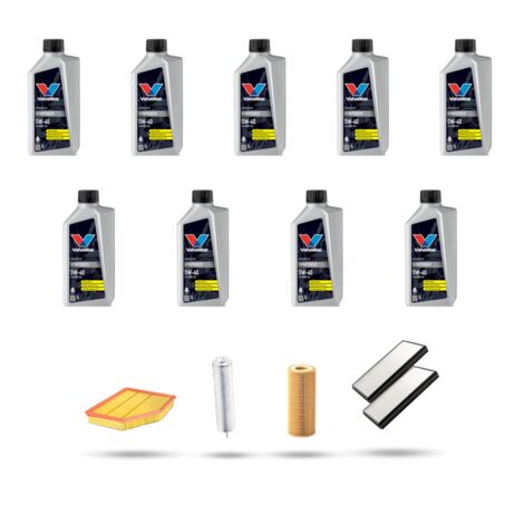 Kit tagliando 4 FILTRI e 9L OLIO compatibile con Bmw serie 5 (E60/E61) 535d 210kw dal 2007 al 2010