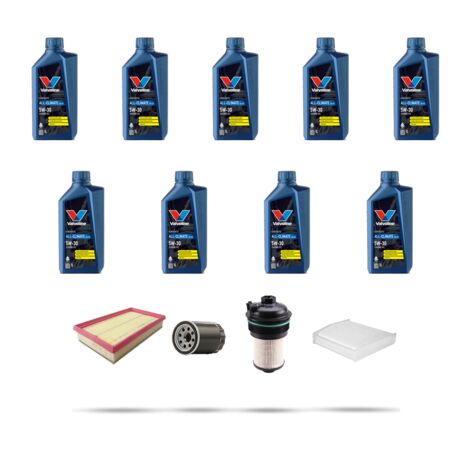 Kit tagliando 4 FILTRI e 9L OLIO compatibile con Ford Transit Custom 2.0 EcoBlue mHEV 77kw dal 2019