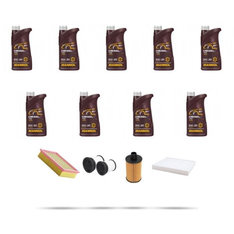 Kit tagliando 4 FILTRI e 9L OLIO compatibile con Jeep Grand Cherokee IV (WK,Wk2) 3.0 CRDi 177kw dal 2011