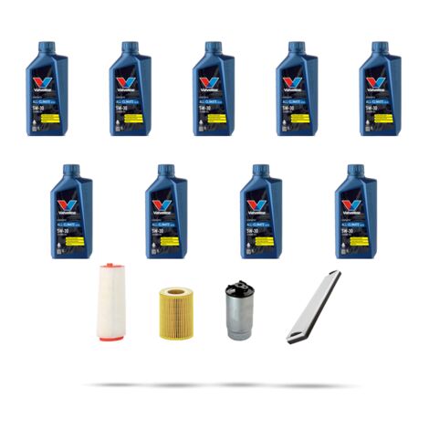 Kit tagliando 4 FILTRI e 9L OLIO compatibile con Land Rover III (L322) 3.0 TDV6 130kw dal 2002