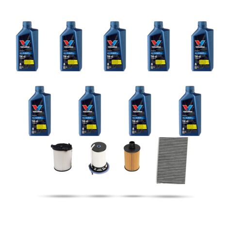 Kit tagliando 4 FILTRI e 9L OLIO compatibile con Maserati Levante 3.0 Diesel 202kw dal 2016