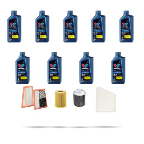 Kit tagliando 4 FILTRI e 9L OLIO compatibile con Mercedes Classe E (w211,S211) E280 CDI 140kw dal 2004 al 2005