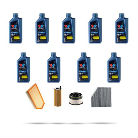 Kit tagliando 4 FILTRI e 9L OLIO compatibile con Mercedes Classe G (W463) 350d 210kw Dal 2019