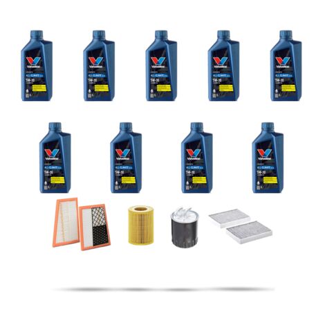 Kit tagliando 4 FILTRI e 9L OLIO compatibile con Mercedes Classe GL (X164) 320 cdi 165KW DaL 2006 AL 2009