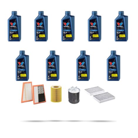 Kit tagliando 4 FILTRI e 9L OLIO compatibile con Mercedes Classe M (W164) 280 cdi 140kw Dal 2005 al 2009