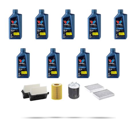 Kit tagliando 4 FILTRI e 9L OLIO compatibile con Mercedes Classe M (W164) 300 cdi 150kw Dal 2010