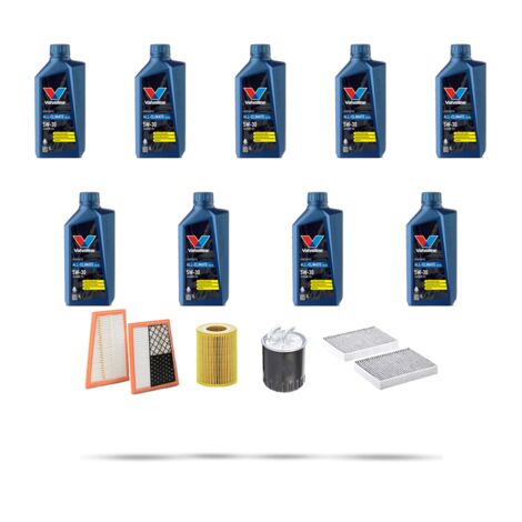 Kit tagliando 4 FILTRI e 9L OLIO compatibile con Mercedes Classe M (W164) 350 cdi 155kw Dal 2009