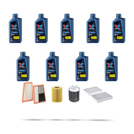Kit tagliando 4 FILTRI e 9L OLIO compatibile con Mercedes Classe R (W251) 320 CDI 155kw Dal 2008