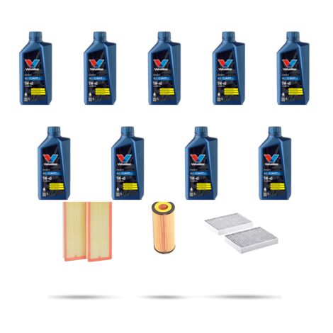 Kit tagliando 4 FILTRI e 9L OLIO compatibile con Mercedes Classe S (W221) 500 285kw Dal 2005
