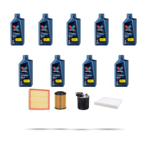 Kit tagliando 4 FILTRI e 9L OLIO compatibile con Mercedes Classe V II (447) 250 CDI 140kw Dal 2014
