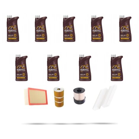 Kit tagliando 4 FILTRI e 9L OLIO compatibile con Opel Movano B 2.3 Cdti 96kw Dal 2016